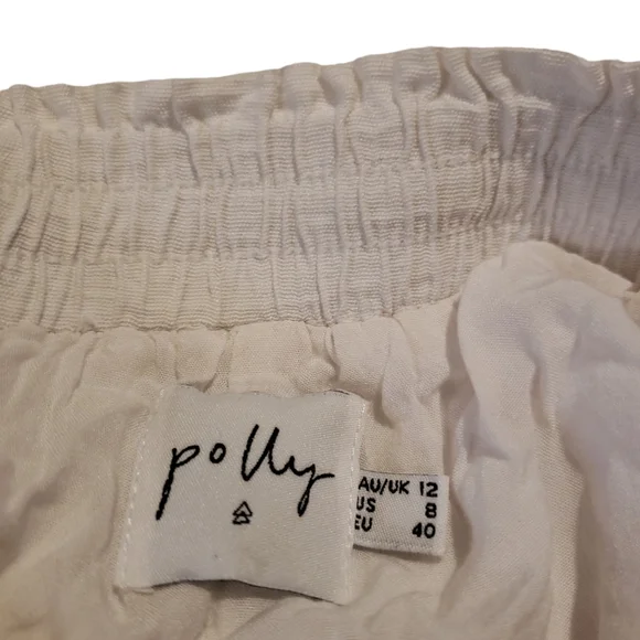 Princess Polly Women's Size 8 White Linen Shorts - Picture 6 of 6